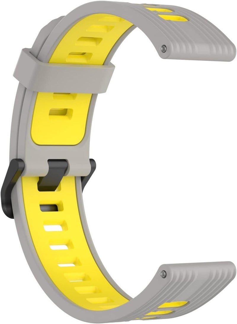 woobles Band for Samsung Galaxy Watch4/Active2,Silicone Watch Replacement Band Strap Soft Sports Wristband Strap Compatible with Galaxy Watch4/Active2,5.5-8.7in,20mm (Yellow) - Image 1